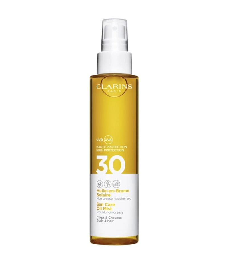 Clarins SOLAIRE Óleo Protector Solar Corpo & Cabelo FPS30 150ml